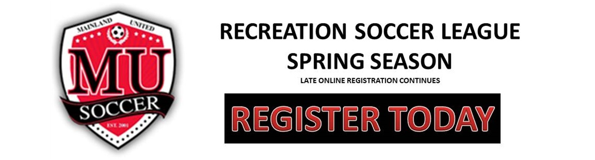 Rec Spring Soccer LATE REGISTRATION